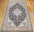 Black Vintage Persian Tabriz Heriz Rug, Geometric Pattern, Hand-Knotted Wool, Black & Ivory, 7’ X 10’ For Sale - Image 8 of 12