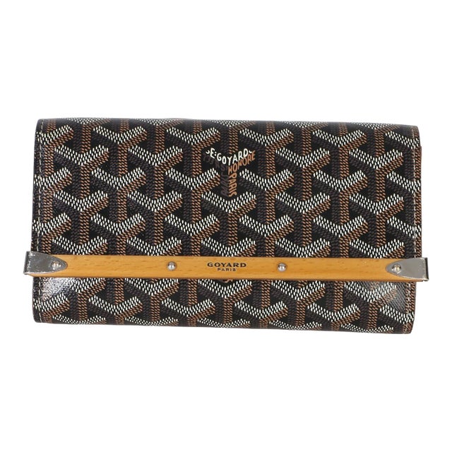 Gold Black Goyardine Monte Carlo Mini Clutch For Sale