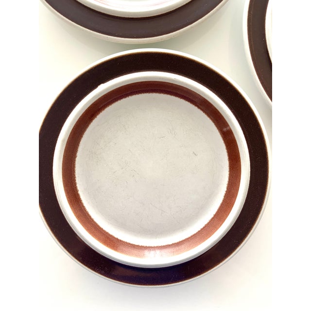 Vintage 1970s Arabia of Finland Rosmarin Brown Salad Plates - Set of 3 For Sale - Image 9 of 13