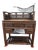Antique Chinese Hand-Painted Orchid & Bamboo Hardwood Vanity Desk For Sale