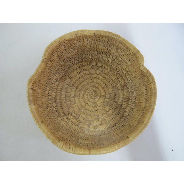 Rustic Alaskan Native Tlingit Coil Geometric Design Basket With Lid For Sale - Image 3 of 9