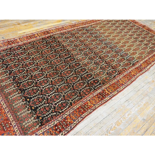 1860s Navy Paisley Antique Antique n.w. Persian Carpet 6' X 13' Knotted Wool Rug For Sale - Image 11 of 11