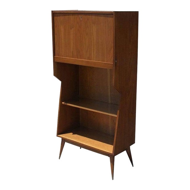 1960s Danish Modern Walnut Secretary Desk For Sale