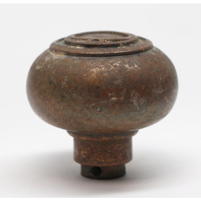 Traditional Antique Bronze Emblematic O Entry Door Knob For Sale - Image 3 of 4