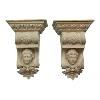 Antique Large Architectural Corbel Wall Brackets- a Pair For Sale