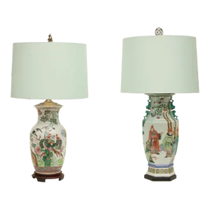 C. 1920s Chinese Porcelain Vases as Table Lamps, a Pair