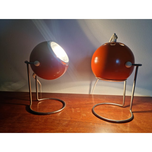 Mid-Century Eye Ball Table Lamps, 1970s, Set of 2 For Sale - Image 13 of 18
