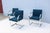 Gordon International Ludwig Mies Van Der Rohe Brno Flat Bar Chairs in Blue Fabric by Gordon, Set of 3 For Sale - Image 4 of 18