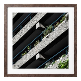 “Barbican 20” Giclee Archival Pigment Print 18x18 Framed in Walnut For Sale