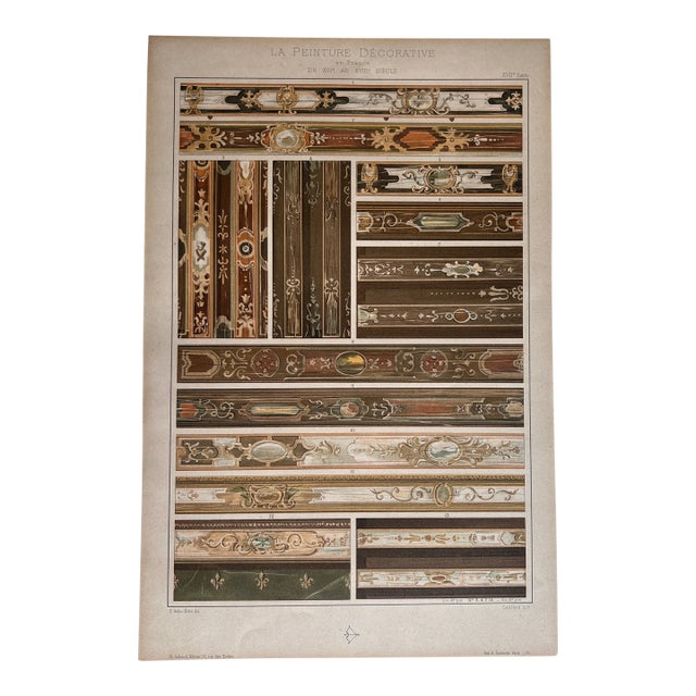 Antique French Decorative Painting Design Print, "La Peinture Décorative en France," 16th–18th Century For Sale