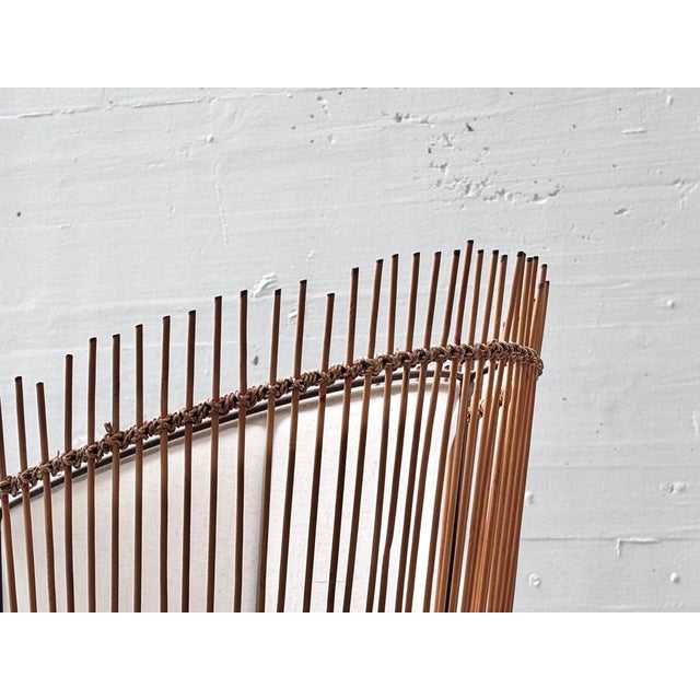 French Floor Lamp in Light-Stained Rattan and Bamboo, 1960s For Sale - Image 12 of 16