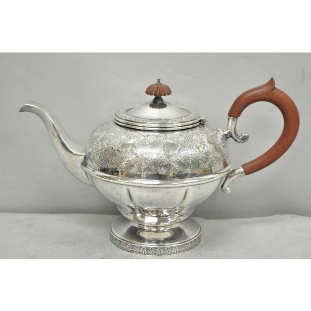 Vintage Sheffield Acanthus Pattern Silver Plated Coffee Teapot Tea Kettle For Sale - Image 14 of 14