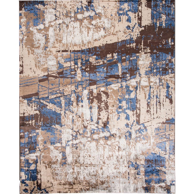 21st Century Modern Abstract Wool & Silk Rug 12 X 15 For Sale - Image 12 of 12