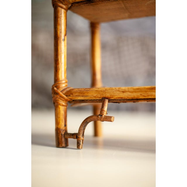 Brown Bamboo Pagoda Shelf, 1960s For Sale - Image 8 of 9