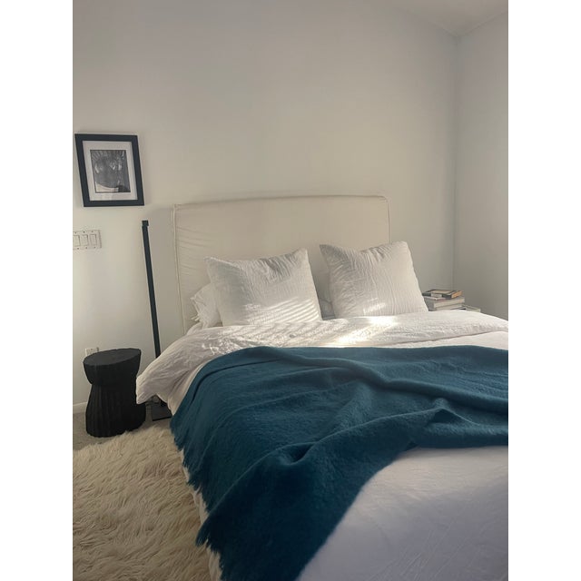 Beautiful blue mohair throw. Lightweight mohair throw for sofa or bed. Originally purchased for a designer shophouse in...