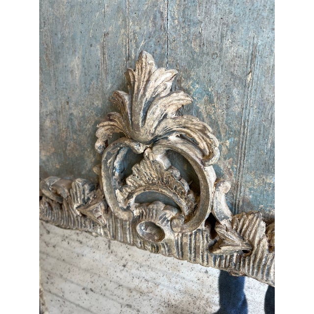 Wood Beautiful 19th C Antique Italian Mirror on Painted Tuscan Panel For Sale - Image 7 of 10