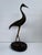 Metal Vintage Korean Black and Gold Heron Sculpture on Oval Base, 13” For Sale - Image 7 of 11