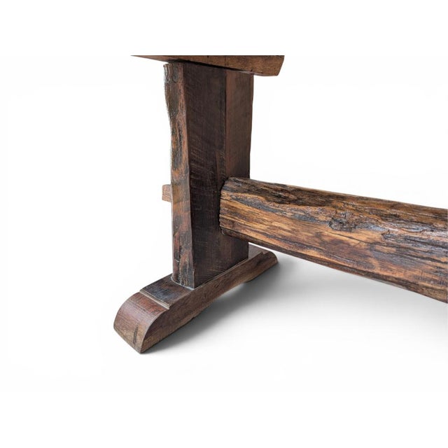 Rustic Table in Raw Beech and Chestnut, 1890-1920 For Sale - Image 6 of 12