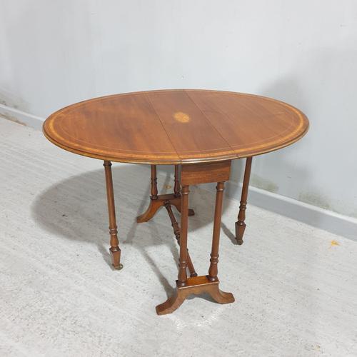 Mahogany Inlaid Sutherland Table For Sale - Image 9 of 9