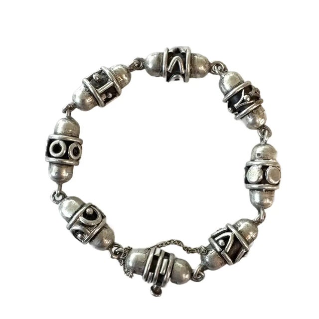 Vintage Los Ballesteros Taxco Sterling Silver Wrap Bracelet - Stamped For Sale In New York - Image 6 of 6