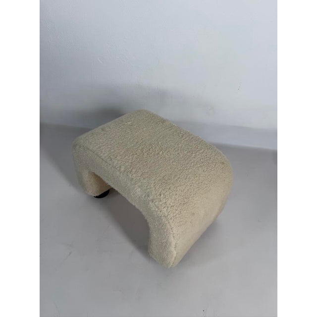 Vintage Scandinavian Bouclé Ottoman, 1980s For Sale - Image 6 of 9