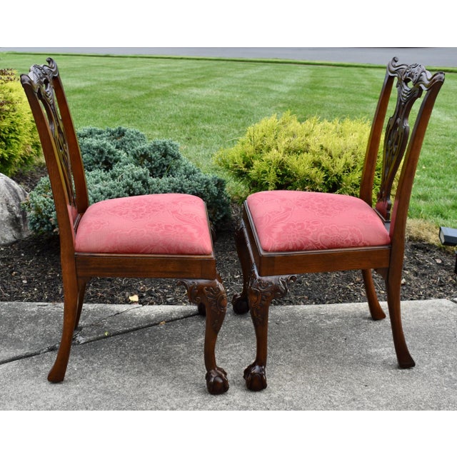 Henredon Chippendale Mahogany Dining Chairs Vintage Ball & Claw Set of 2 For Sale - Image 10 of 18