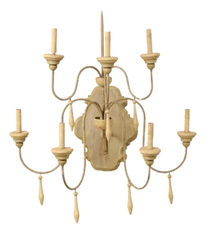 Early 20th Century Italian Style 7-Light, 2-Tiered Sconce