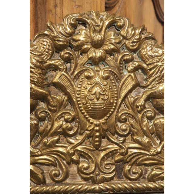 Circa 1860 Ebonized and Brass Repousse Louis XIV Style Parclose Mirror For Sale - Image 16 of 18