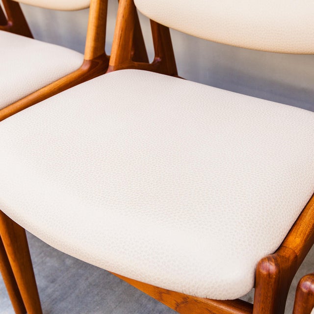 Vamo Sonderborg 1960s Restored Arne Vodder Ella Dining Chairs in Teak & Edelman Leather, Danish Mid Century Modern For Sale - Image 4 of 14