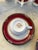 1960s Elegant Mid-Century Japanese Bone China Service for 12 in White and Noble Red For Sale - Image 17 of 17