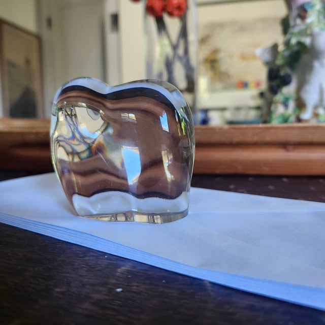 Glass Early 21st Century Baccarat Abstract Elephant Chrystal Sculpture Paper Weight For Sale - Image 7 of 7