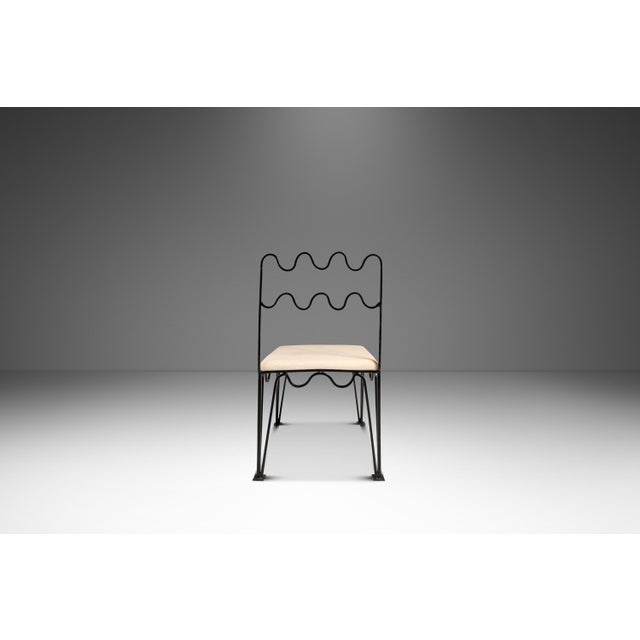 Black Set of Two (2) Méandre Side Chairs in Wrought Iron Inspired by Jean Royère Produced by Design Frères, Usa, C. 2000s For Sale - Image 8 of 18