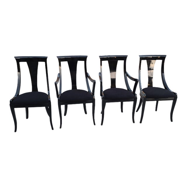 Set of 4 1980s Pietro Costantini Lacquered Klismos Style Chairs For Sale