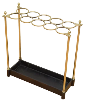 English Victorian Brass Umbrella Stand, 1890s