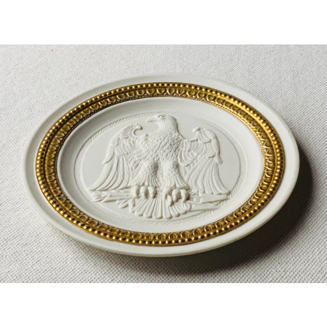 Italian Bisque Porcelain Grand Tour Style Plaque With Gilt Border | Mid-20th C. For Sale - Image 17 of 18