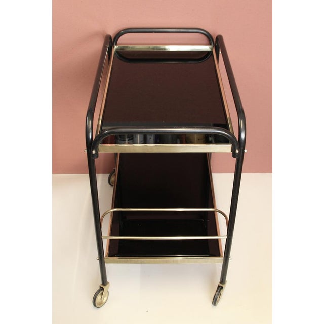 Bauhaus Vintage French Art Deco Bar Trolley, 1940s For Sale - Image 3 of 14