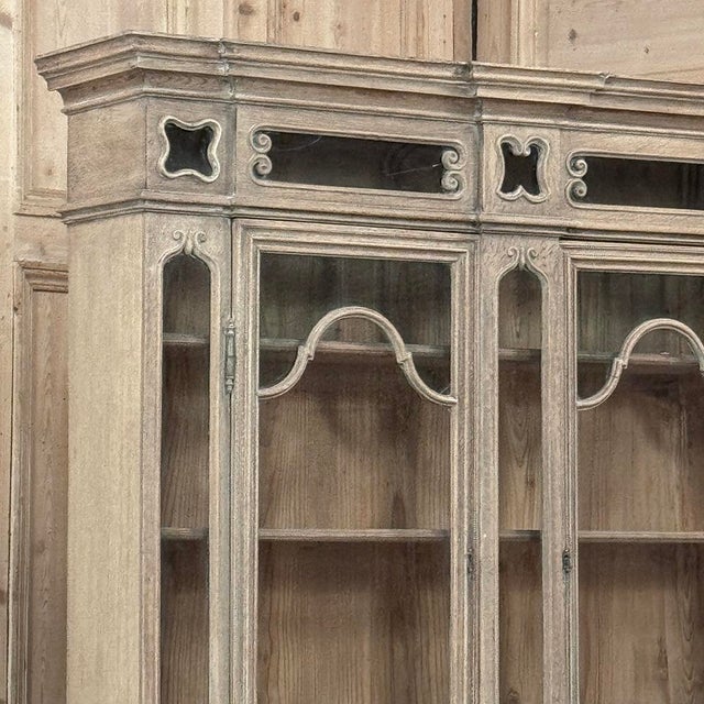 19th Century Liegoise Neoclassical Bookcase ~ Display Cabinet in Stripped Oak For Sale - Image 4 of 18