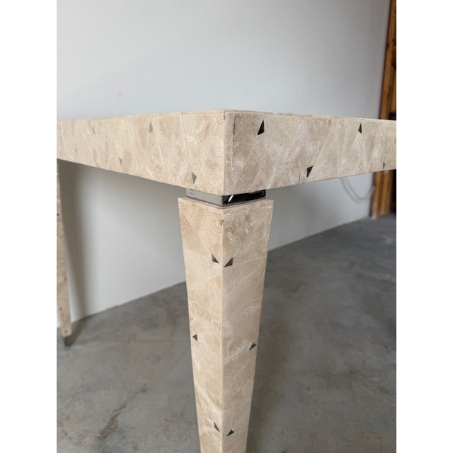 1990s Vintage Tavola Tessellated Stone Dining or Game Table by Oggetti For Sale - Image 5 of 12