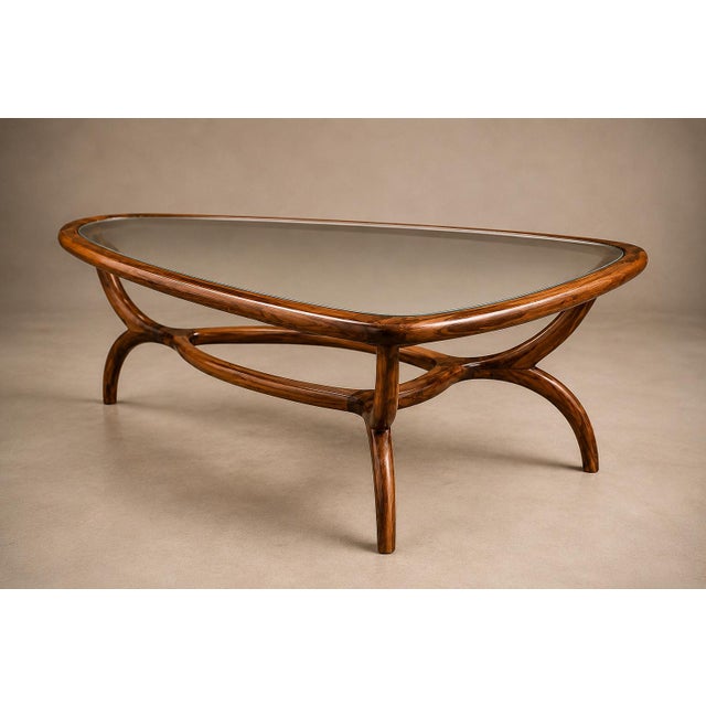 Egg Coffee Table in Caviuna Wood & Glass by Giuseppe Scapinelli, Brazil, 1950s For Sale - Image 13 of 18