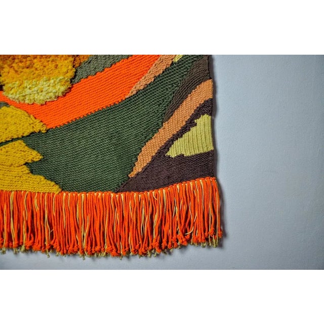 Textile Textured Macrame Wall Tapestry, Catalan Sunset, Spain, 1970s For Sale - Image 7 of 9