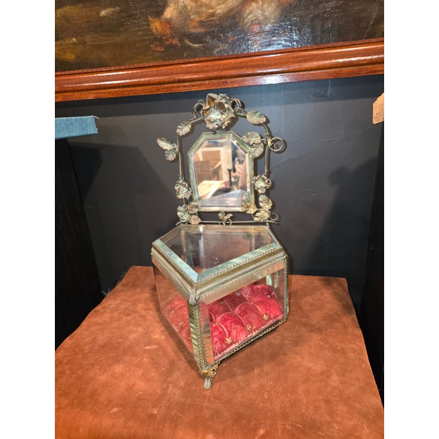 French Jewelry Casket With Mirror For Sale - Image 9 of 11