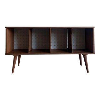 Walnut Record Holder Compact Version For Sale