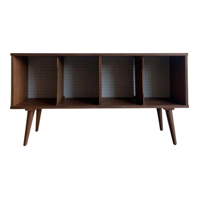 Walnut Record Holder Compact Version For Sale