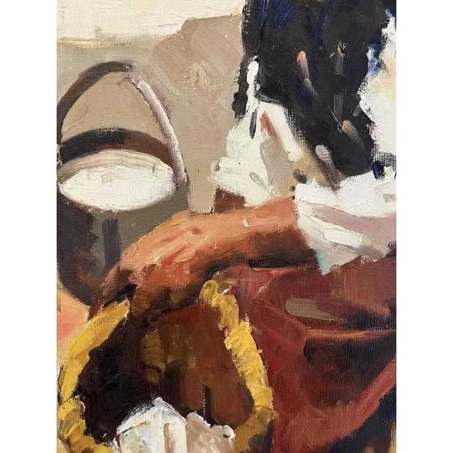Francisco Torres Matas, Femme assise préparant le repas, Oil on Canvas, Framed For Sale - Image 4 of 12