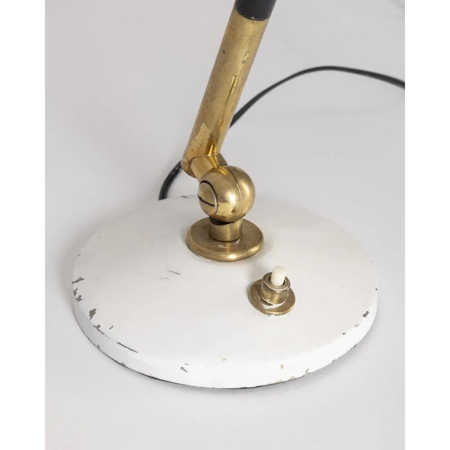 Vintage Italian Table Lamp in Brass and White Metal, 1960s For Sale - Image 6 of 11