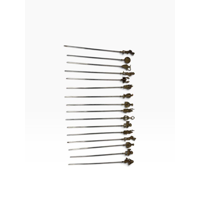 Elevate your next dinner party or grilling experience with this extraordinary, comprehensive set of 16 handcrafted Mid-...