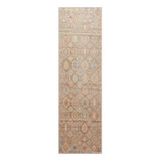 Nazmiyal Collection Tribal Geometric Diamond Design Rustic Runner Rug For Sale