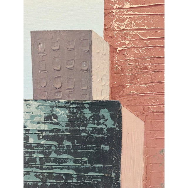 Wood 1980's Cityscape Oil on Canvas Painting by Eve Lynn For Sale - Image 7 of 12