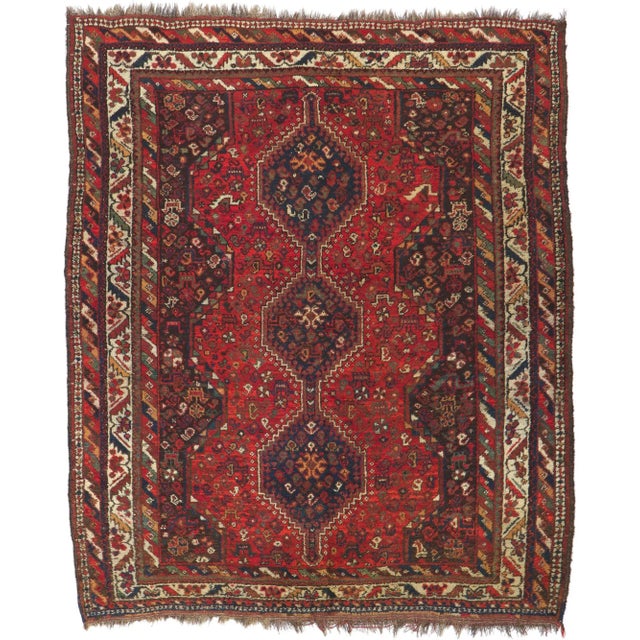 Antique Persian Shiraz Rug - 05'06 X 06'05 For Sale - Image 10 of 10
