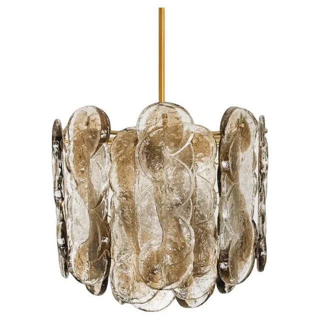 Large Chandeliers with Citrus Swirl Smoked Glass attributed to J. T. Kalmar for Kalmar, Austria, 1969 For Sale - Image 13 of 13